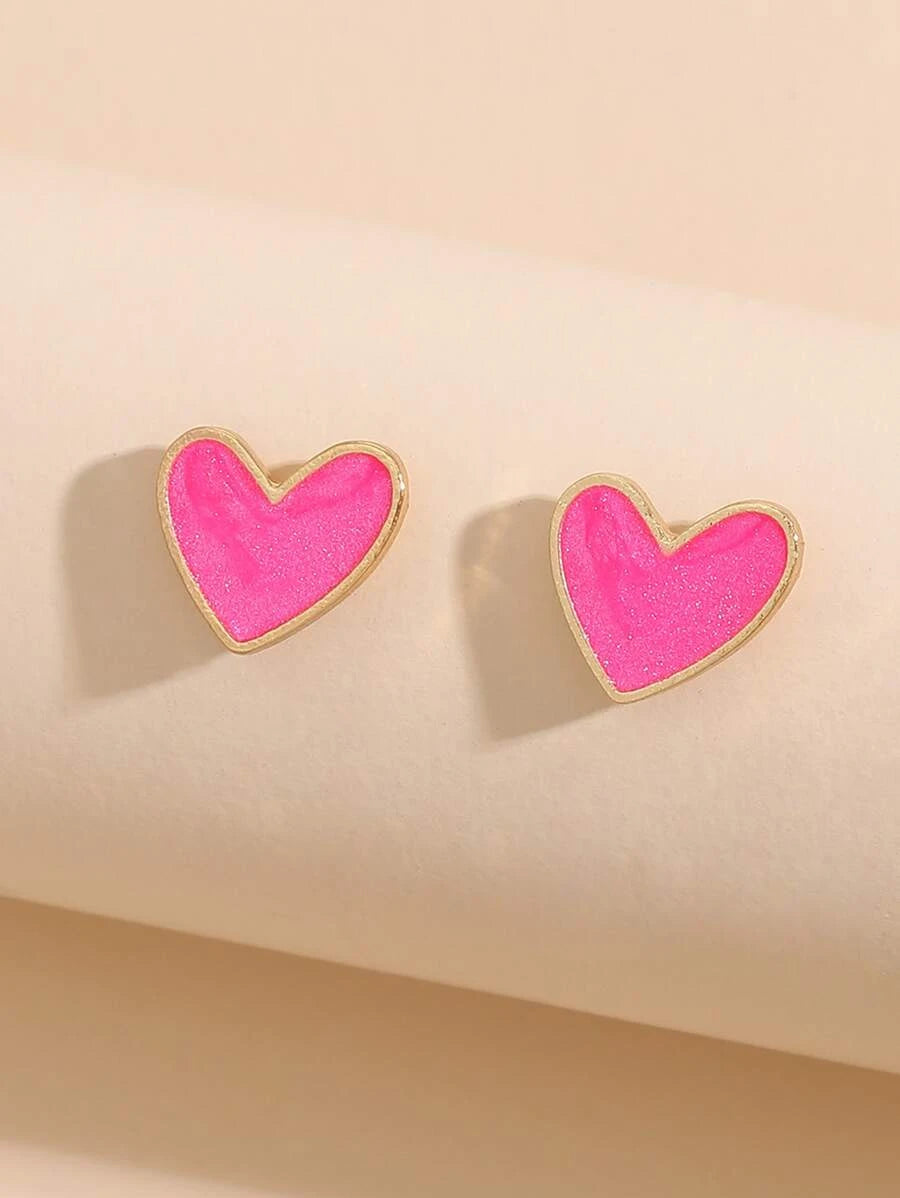 Pink Heart Earrings