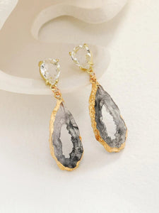 Resin Drop Earrings - Geode Slice Style