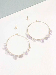 Rose Quartz Hoops