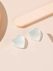 Selenite Heart Earrings